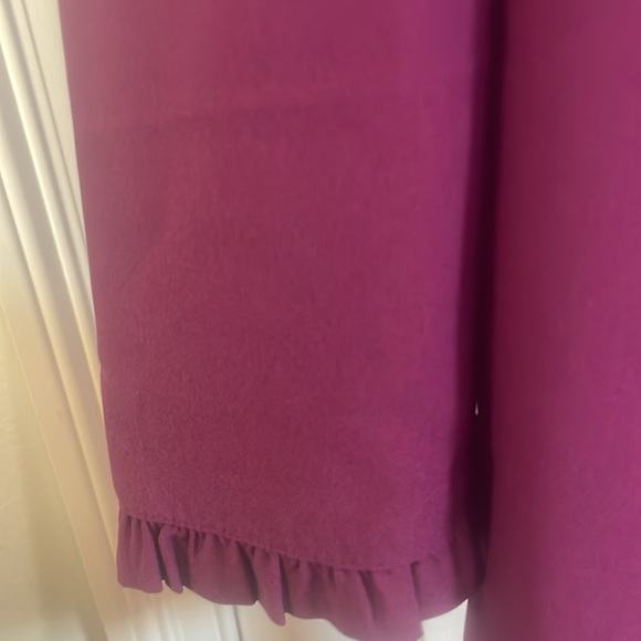 J Crew dress knee length ruffle high neck long sleeve zipper lined womens size 8 - Picture 3 of 13